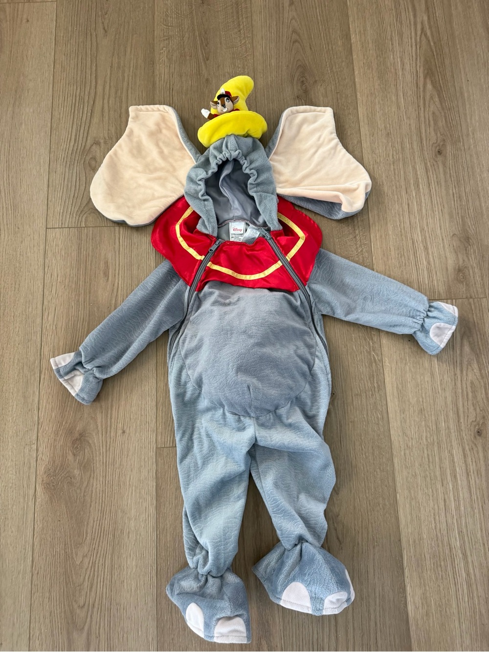 Disney Store Dumbo Halloween Costume 24 MOS Plush Timothy Mouse Elephant Hooded